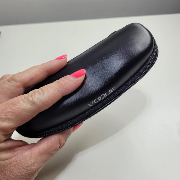 VOGUE Eyeglass Sunglass Black Hard Shell Case Zip Around CASE ONLY No Glasses - Picture 5 of 5